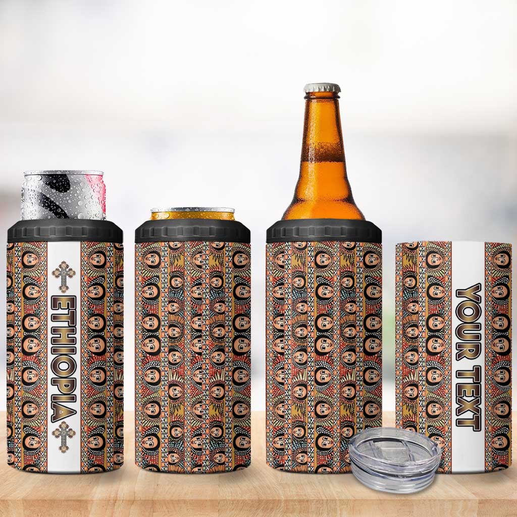 Personalized  Ethiopian Tewahedo Angel Orthodox 4 in 1 Can Cooler Tumbler