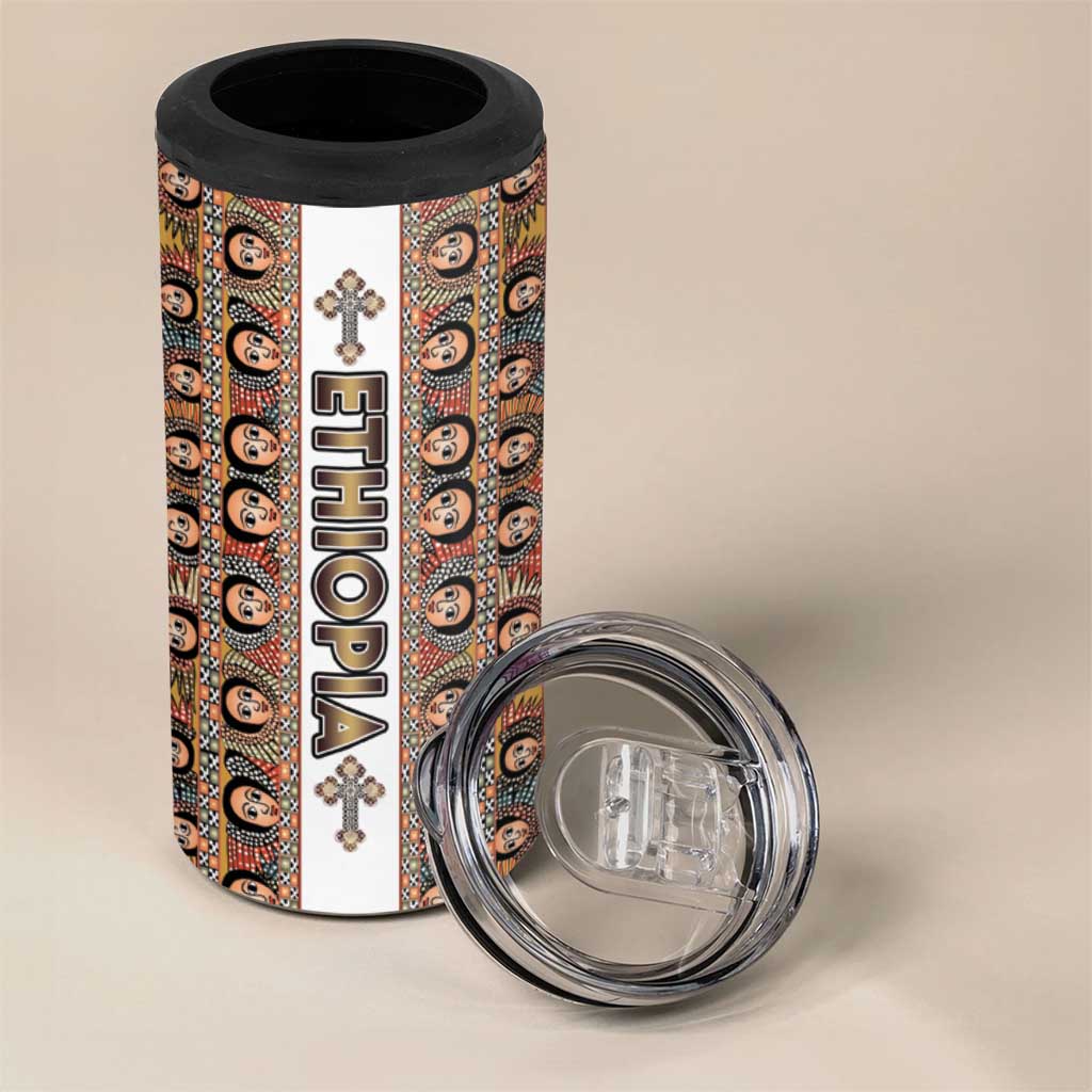 Personalized  Ethiopian Tewahedo Angel Orthodox 4 in 1 Can Cooler Tumbler