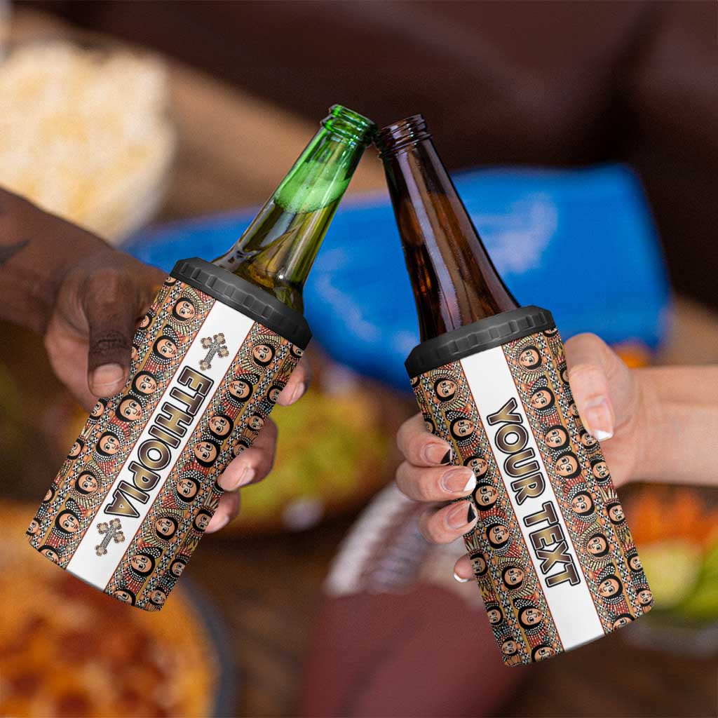 Personalized  Ethiopian Tewahedo Angel Orthodox 4 in 1 Can Cooler Tumbler
