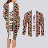 Personalized  Ethiopian Tewahedo Angel Orthodox Couples Matching Long Sleeve Bodycon Dress and Long Sleeve Button Shirt