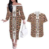 Personalized  Ethiopian Tewahedo Angel Orthodox Couples Matching Off The Shoulder Long Sleeve Dress and Hawaiian Shirt