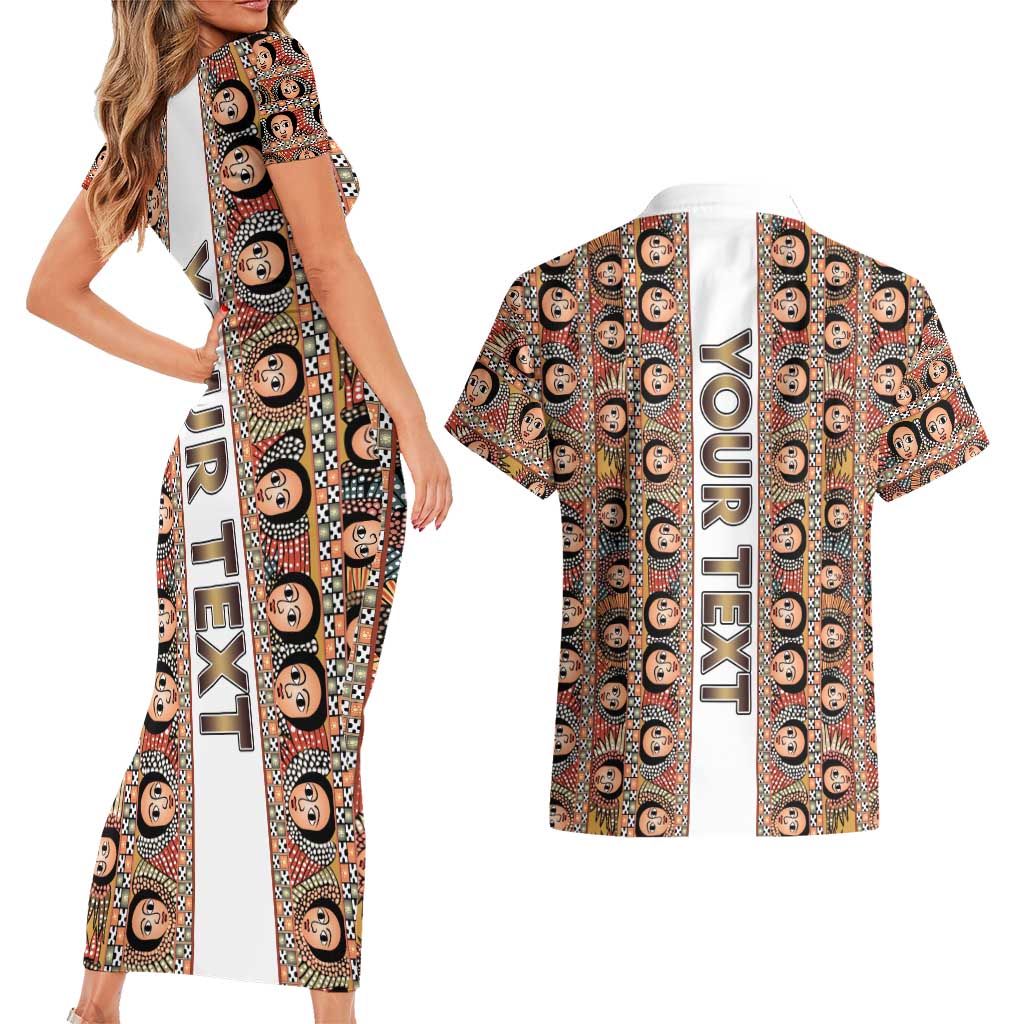 Personalized  Ethiopian Tewahedo Angel Orthodox Couples Matching Short Sleeve Bodycon Dress and Hawaiian Shirt