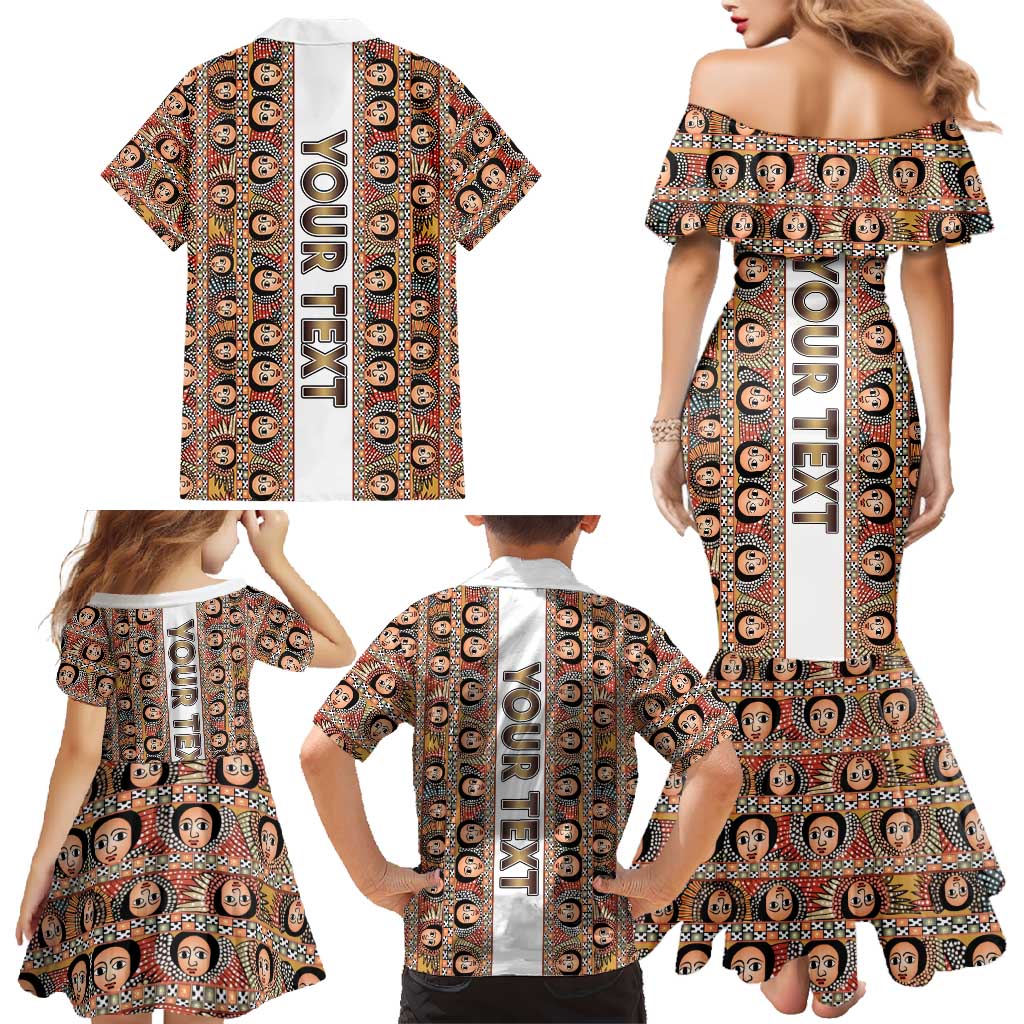 Personalized  Ethiopian Tewahedo Angel Orthodox Family Matching Mermaid Dress and Hawaiian Shirt
