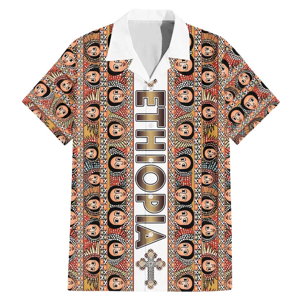 Personalized  Ethiopian Tewahedo Angel Orthodox Family Matching Mermaid Dress and Hawaiian Shirt