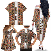 Personalized  Ethiopian Tewahedo Angel Orthodox Family Matching Off The Shoulder Long Sleeve Dress and Hawaiian Shirt