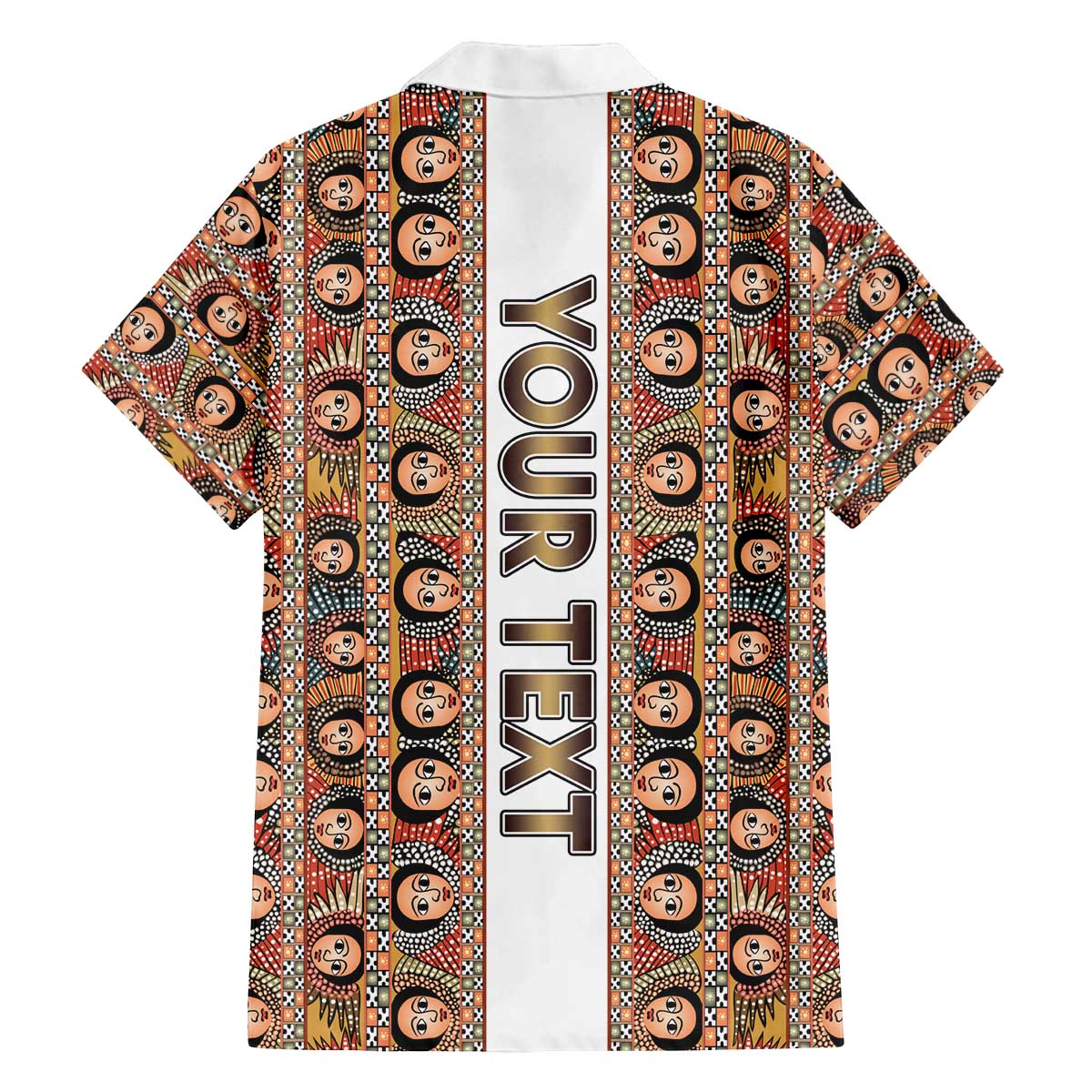 Personalized  Ethiopian Tewahedo Angel Orthodox Family Matching Off The Shoulder Long Sleeve Dress and Hawaiian Shirt