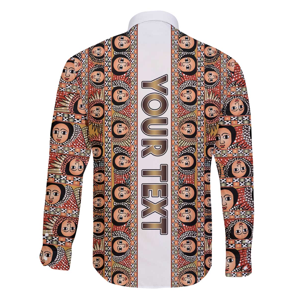 Personalized  Ethiopian Tewahedo Angel Orthodox Family Matching Off The Shoulder Long Sleeve Dress and Hawaiian Shirt