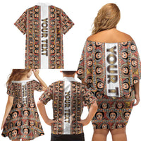 Personalized  Ethiopian Tewahedo Angel Orthodox Family Matching Off Shoulder Short Dress and Hawaiian Shirt