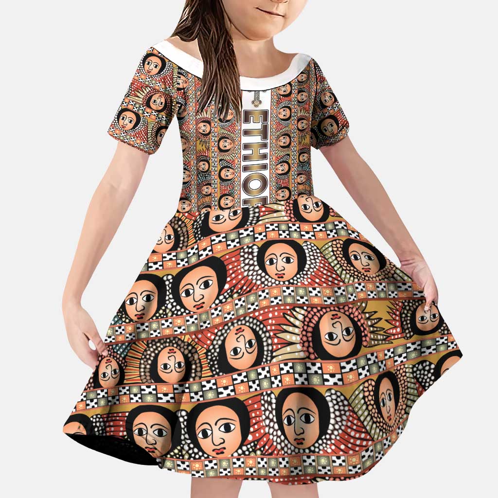 Personalized  Ethiopian Tewahedo Angel Orthodox Family Matching Puletasi and Hawaiian Shirt