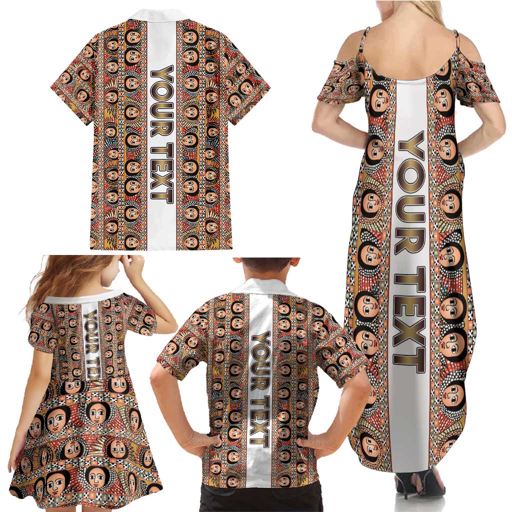 Personalized  Ethiopian Tewahedo Angel Orthodox Family Matching Summer Maxi Dress and Hawaiian Shirt