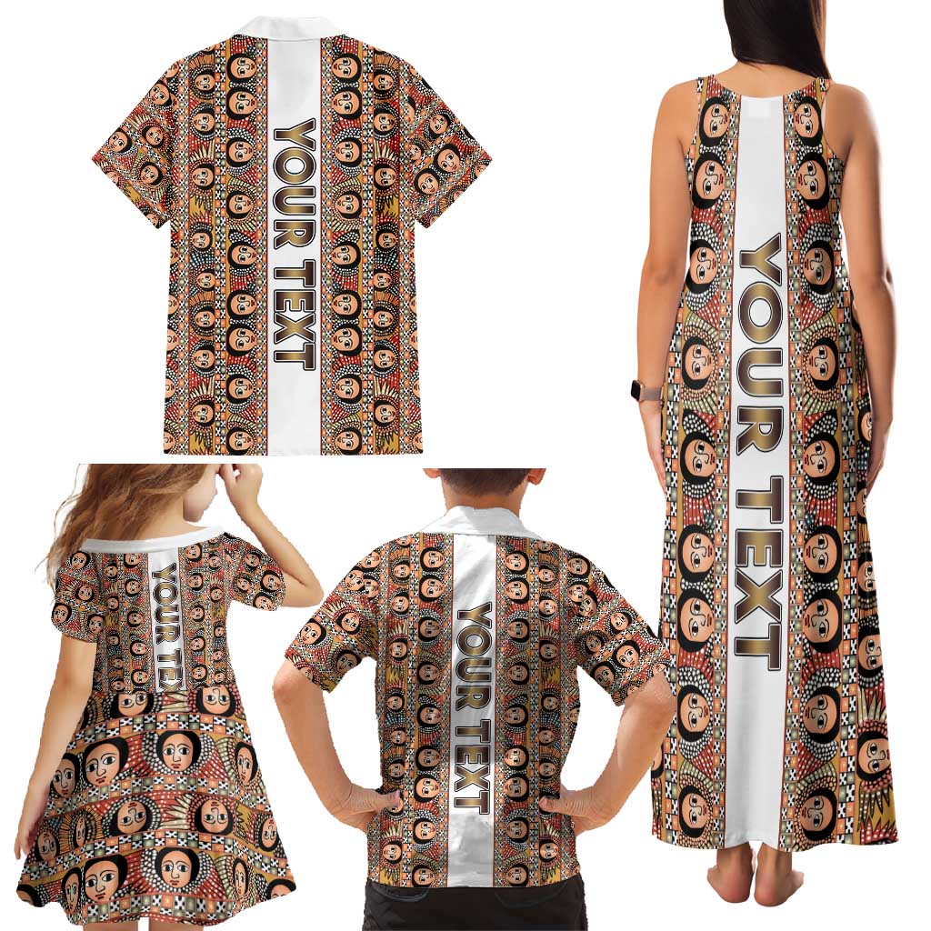 Personalized  Ethiopian Tewahedo Angel Orthodox Family Matching Tank Maxi Dress and Hawaiian Shirt