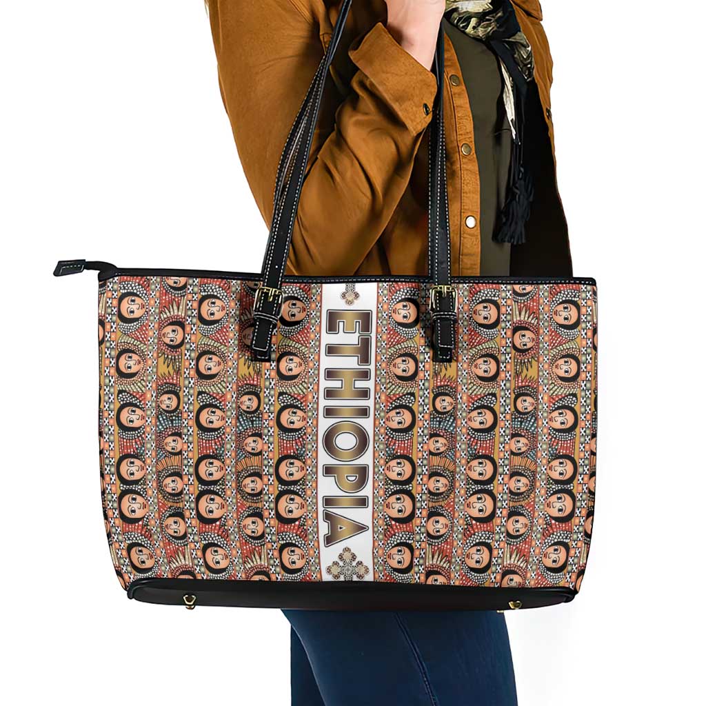 Ethiopian Tewahedo Angel Orthodox Leather Tote Bag