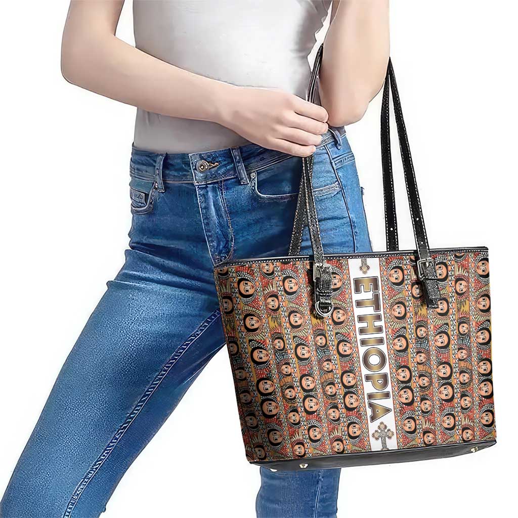 Ethiopian Tewahedo Angel Orthodox Leather Tote Bag