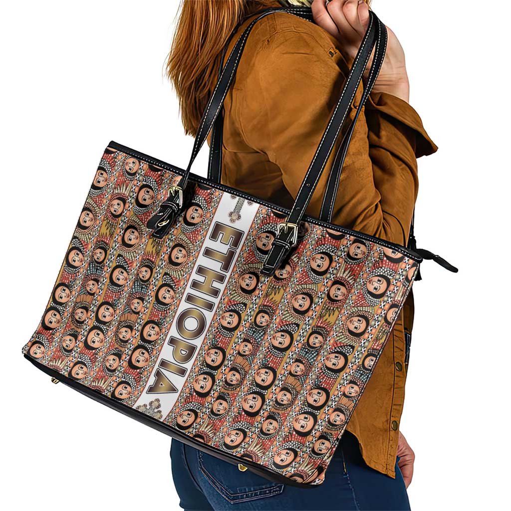 Ethiopian Tewahedo Angel Orthodox Leather Tote Bag