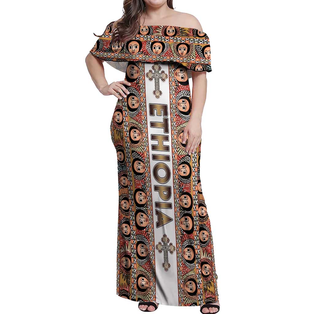 Personalized  Ethiopian Tewahedo Angel Orthodox Off Shoulder Maxi Dress