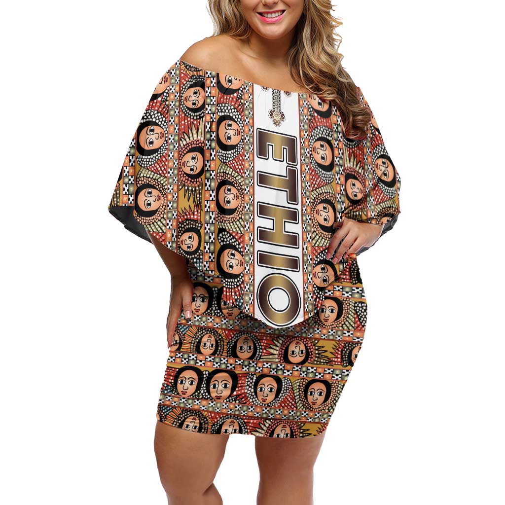 Personalized  Ethiopian Tewahedo Angel Orthodox Off Shoulder Short Dress