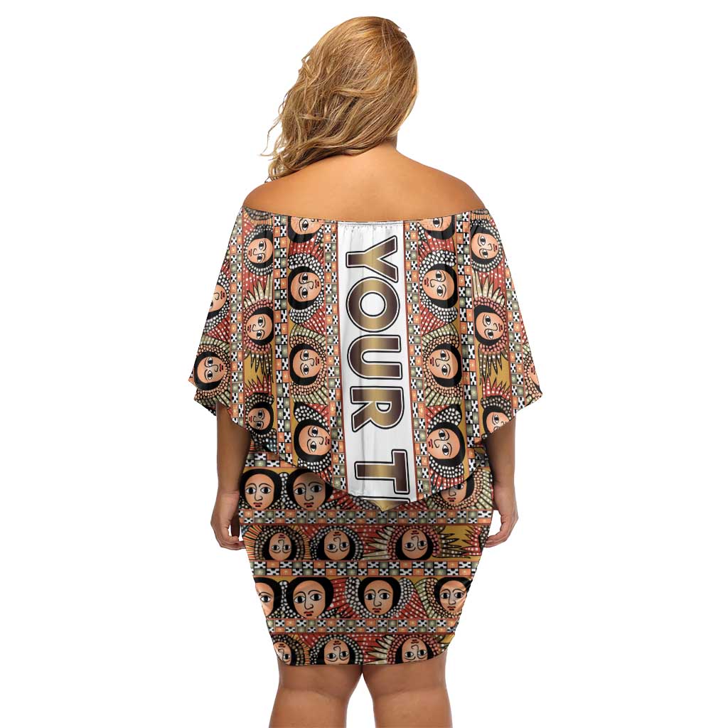 Personalized  Ethiopian Tewahedo Angel Orthodox Off Shoulder Short Dress