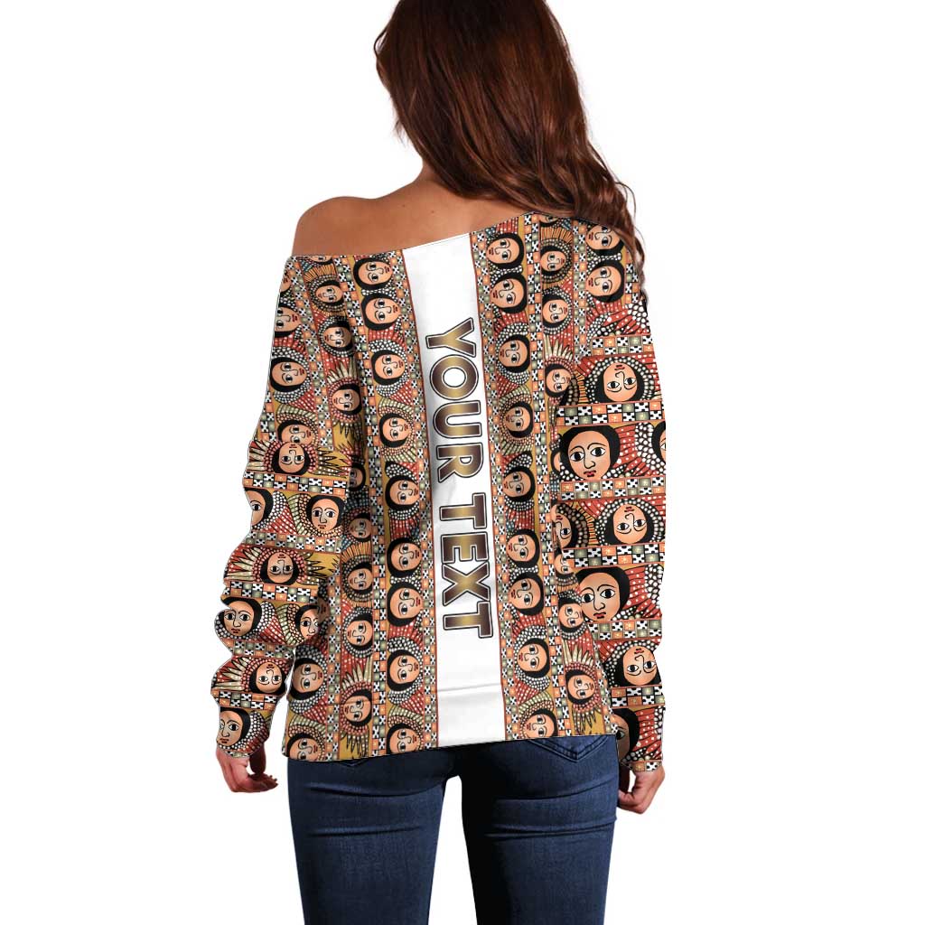 Personalized  Ethiopian Tewahedo Angel Orthodox Off Shoulder Sweater