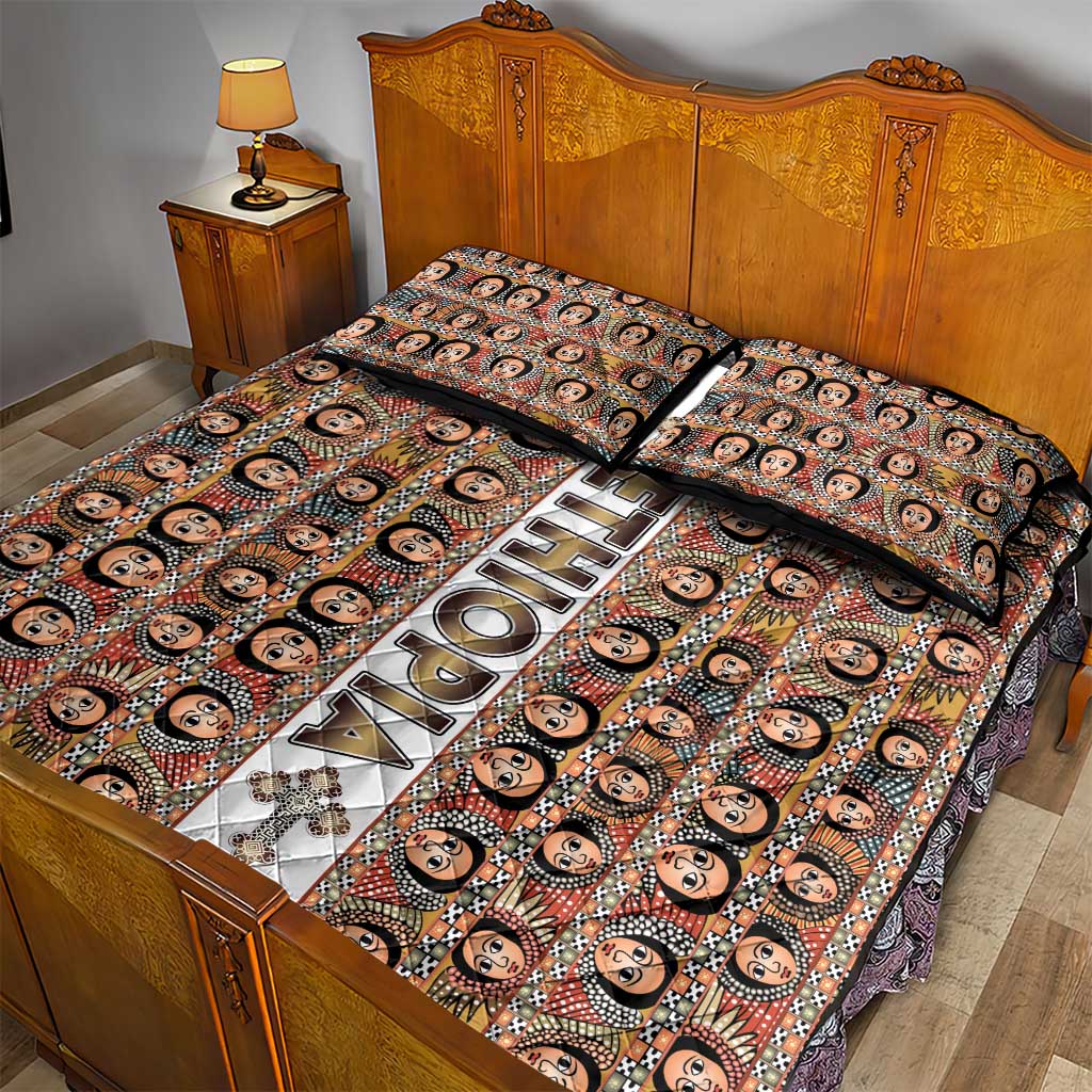 Ethiopian Tewahedo Angel Orthodox Quilt Bed Set