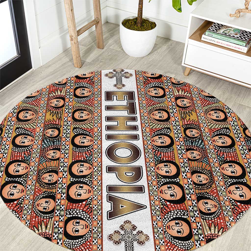 Ethiopian Tewahedo Angel Orthodox Round Carpet