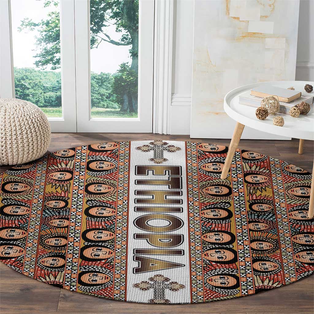 Ethiopian Tewahedo Angel Orthodox Round Carpet