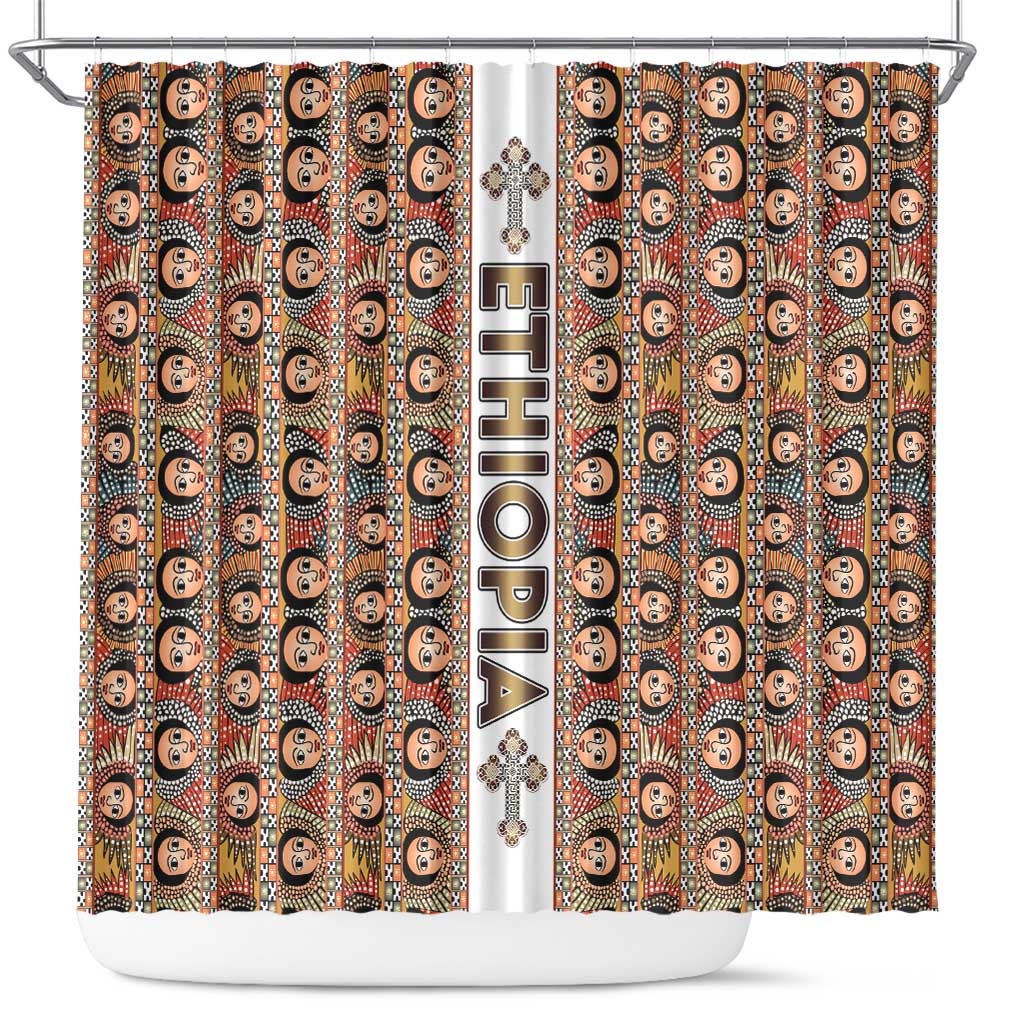 Ethiopian Tewahedo Angel Orthodox Shower Curtain