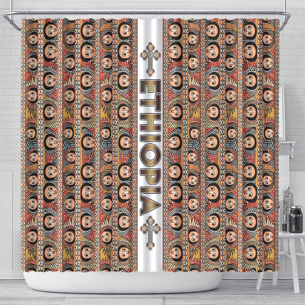Ethiopian Tewahedo Angel Orthodox Shower Curtain
