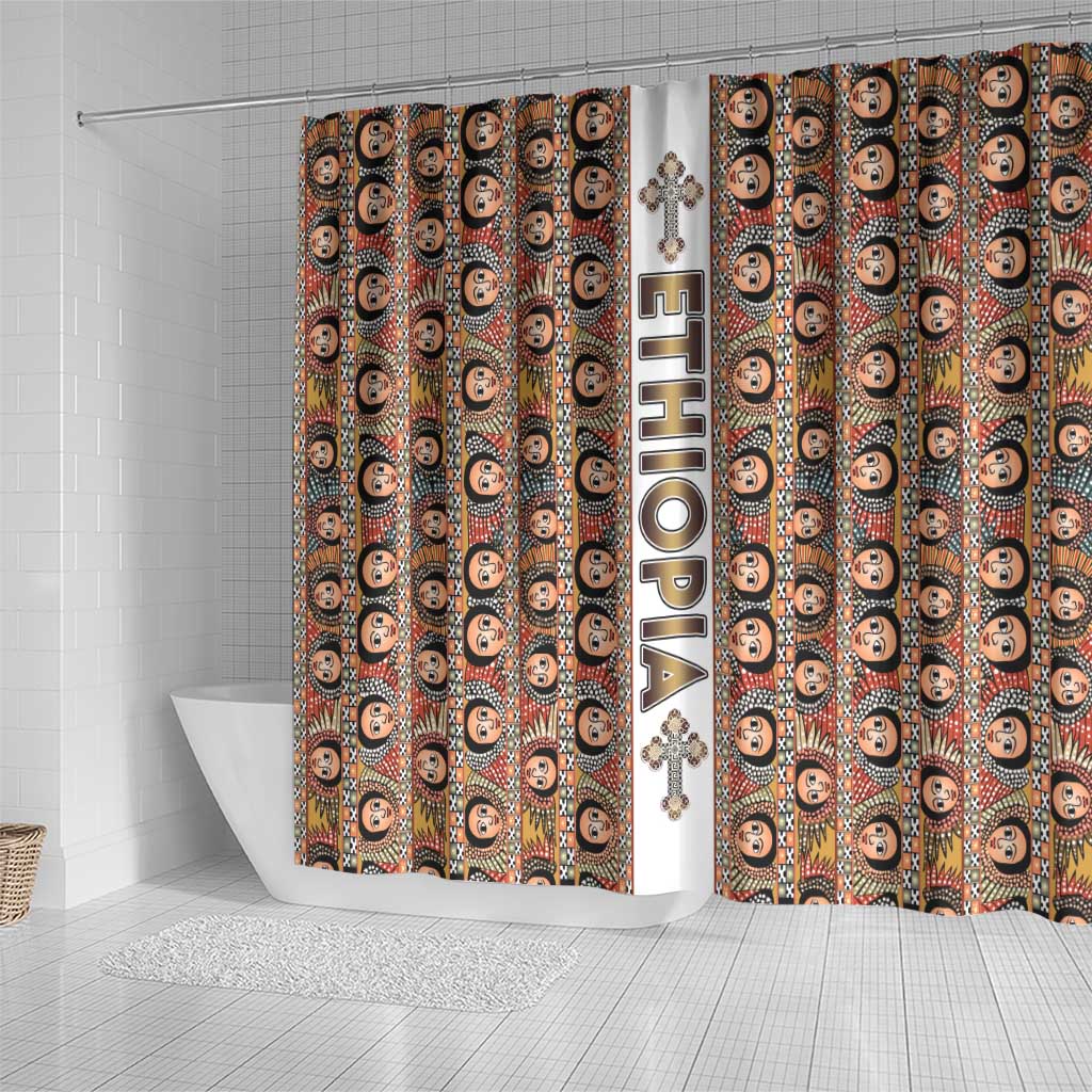 Ethiopian Tewahedo Angel Orthodox Shower Curtain