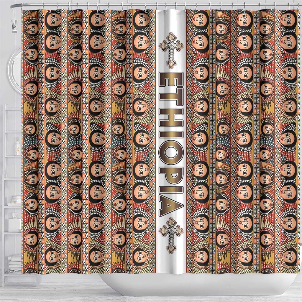 Ethiopian Tewahedo Angel Orthodox Shower Curtain