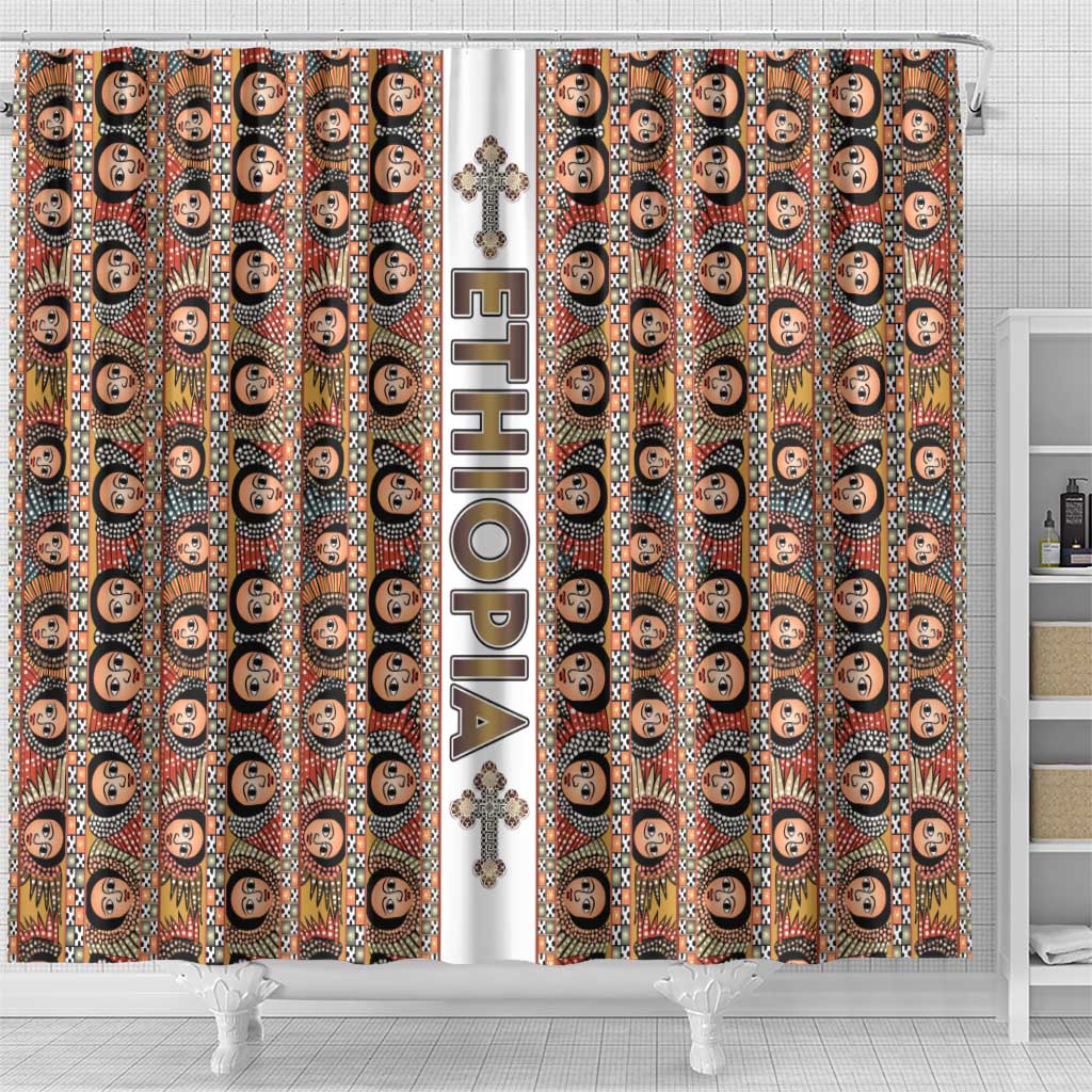 Ethiopian Tewahedo Angel Orthodox Shower Curtain