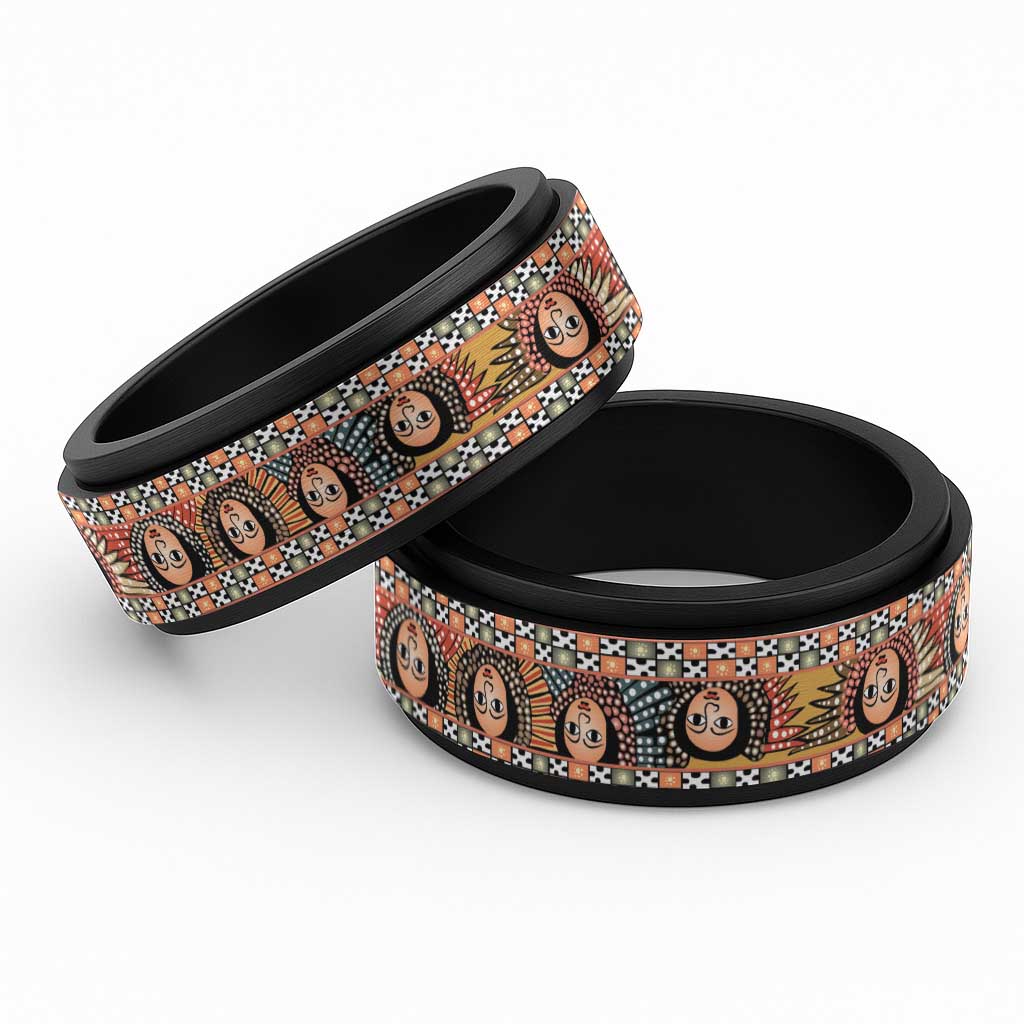 Ethiopian Tewahedo Angel Orthodox Spinner Ring - Wonder Print Shop