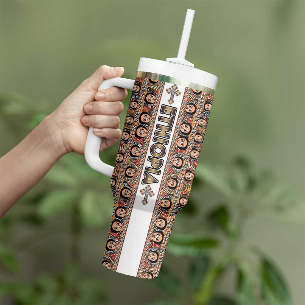 Personalized  Ethiopian Tewahedo Angel Orthodox Tumbler With Handle