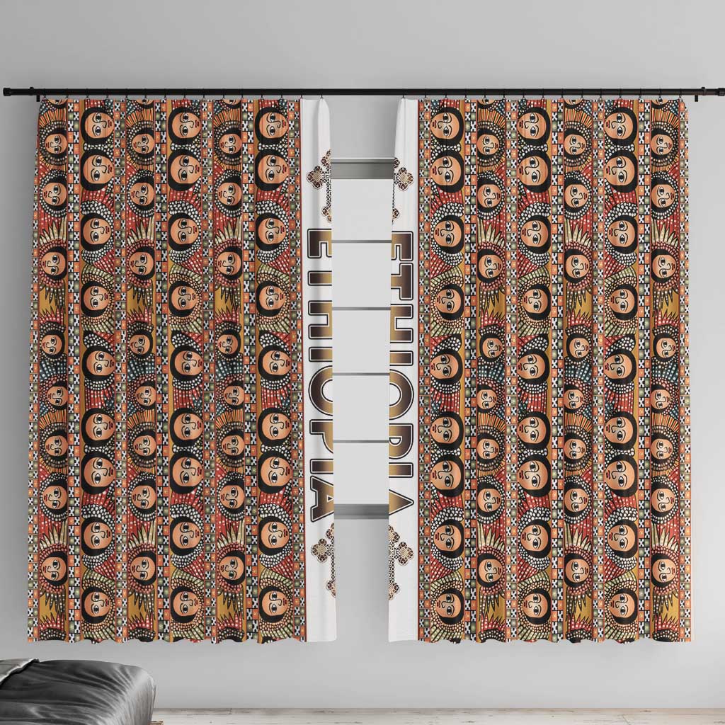 Ethiopian Tewahedo Angel Orthodox Window Curtain