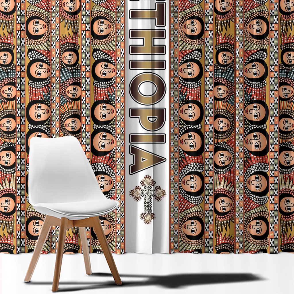 Ethiopian Tewahedo Angel Orthodox Window Curtain