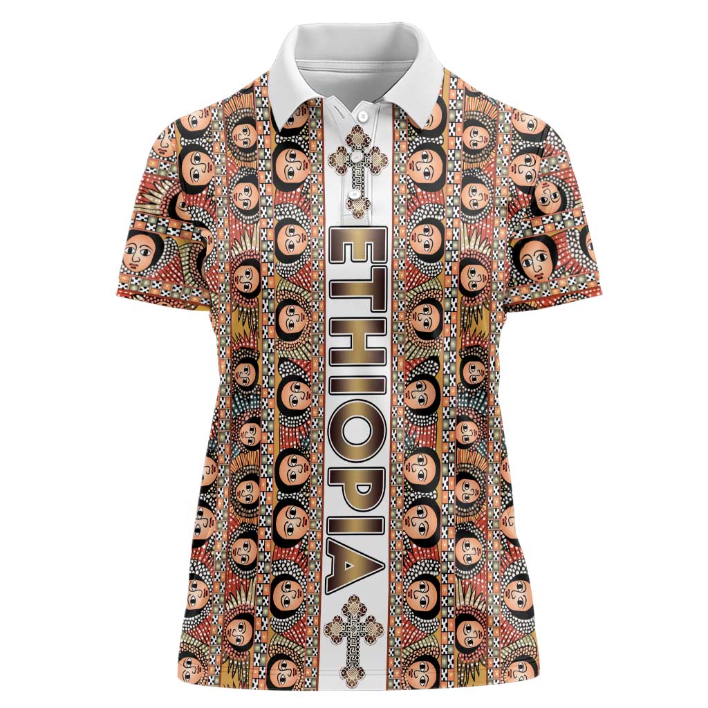 Personalized  Ethiopian Tewahedo Angel Orthodox Women Polo Shirt
