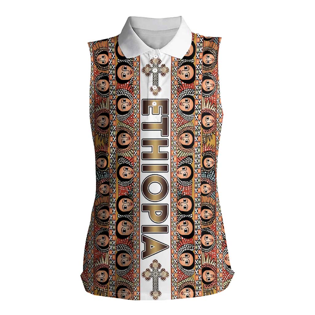 Personalized  Ethiopian Tewahedo Angel Orthodox Women Sleeveless Polo Shirt