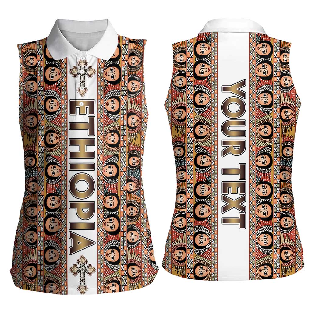 Personalized  Ethiopian Tewahedo Angel Orthodox Women Sleeveless Polo Shirt
