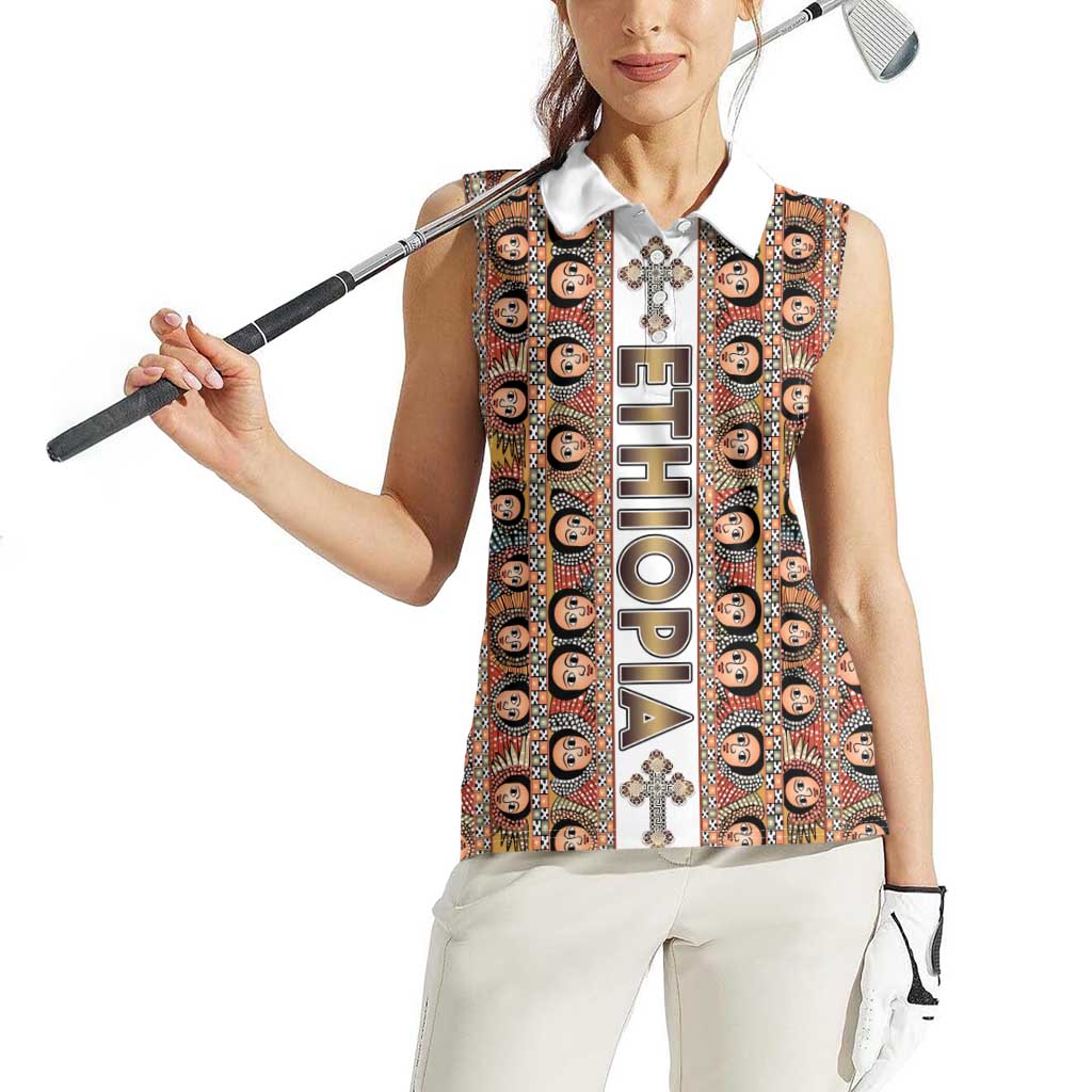 Personalized  Ethiopian Tewahedo Angel Orthodox Women Sleeveless Polo Shirt