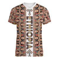 Personalized  Ethiopian Tewahedo Angel Orthodox Women V-Neck T-Shirt