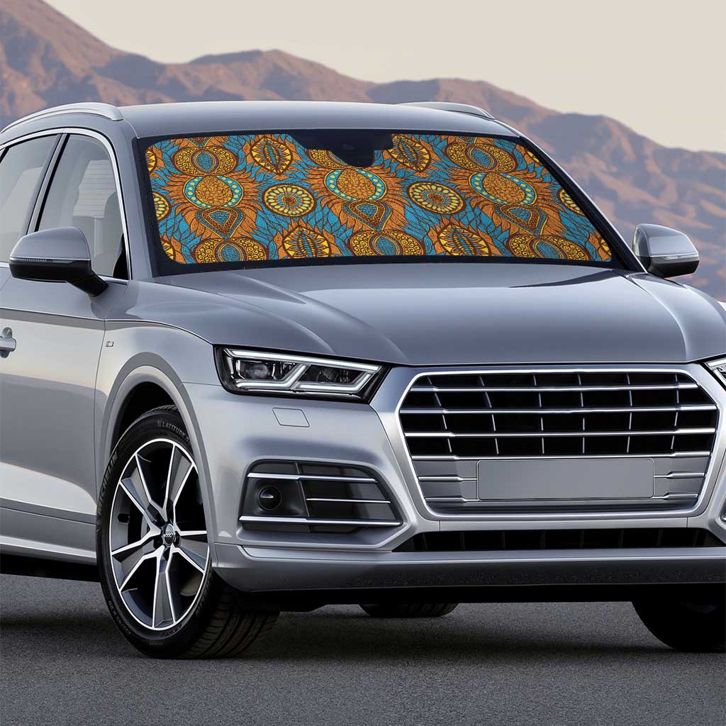Tribal Earth African Ankara Pattern Auto Sun Shade