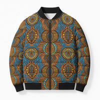 Tribal Earth African Ankara Pattern Bomber Puffer Jacket