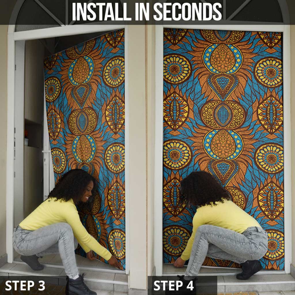 Tribal Earth African Ankara Pattern Door Cover