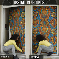 Tribal Earth African Ankara Pattern Door Cover