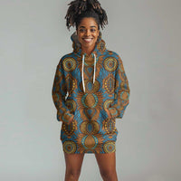 Tribal Earth African Ankara Pattern Hoodie Dress