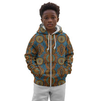 Tribal Earth African Ankara Pattern Kid Hoodie
