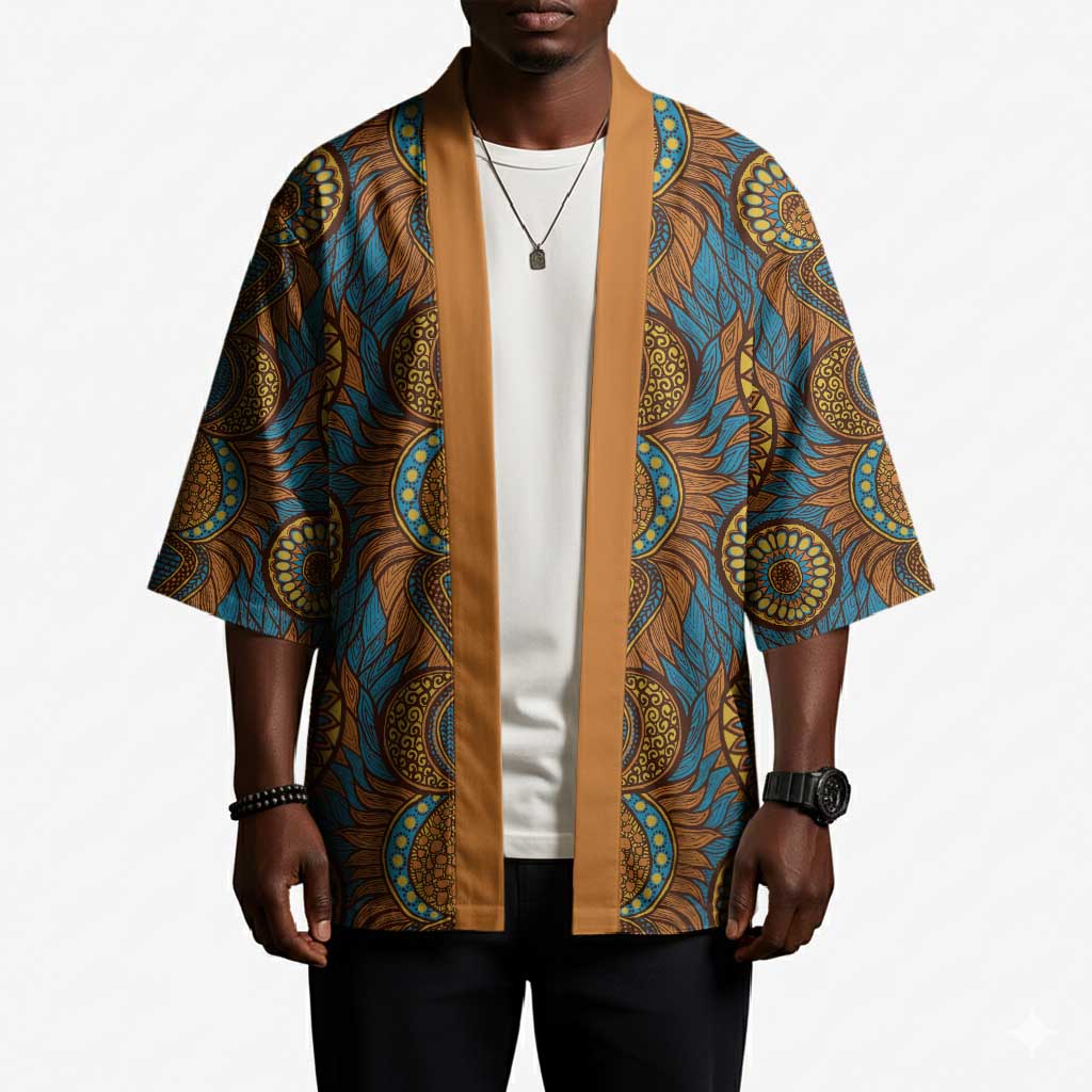 Tribal Earth African Ankara Pattern Kimono