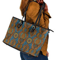 Tribal Earth African Ankara Pattern Leather Tote Bag