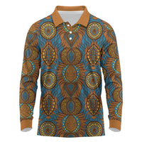 Tribal Earth African Ankara Pattern Long Sleeve Polo Shirt