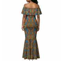 Tribal Earth African Ankara Pattern Mermaid Dress
