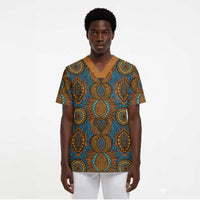 Tribal Earth African Ankara Pattern Scrub Top